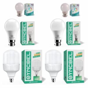 6-Pack Combo: 2x 0.5W Night Bulb, 2x 15W Light Bulb, 2x 20W Hammer Bulb